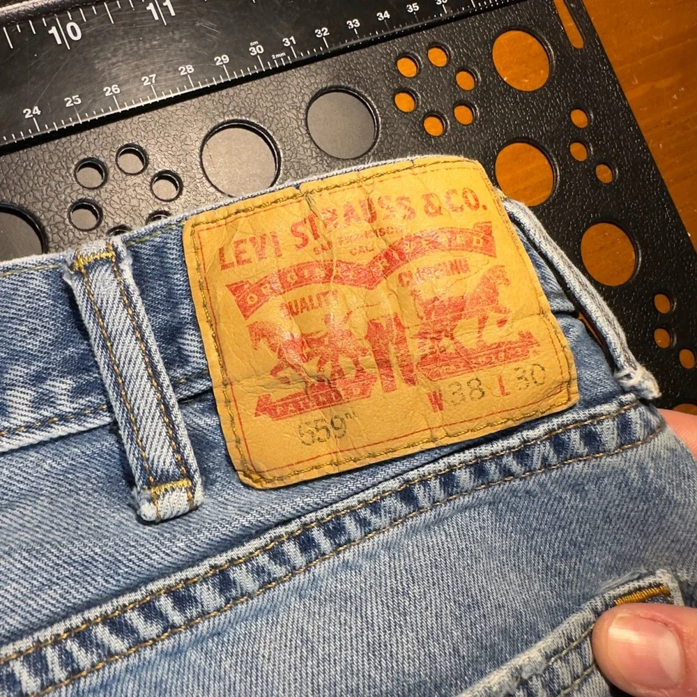 Baggy Levi's 559 Relaxed Straight Jeans Mens 38x30 Blue Light Skater 90s Style‎
